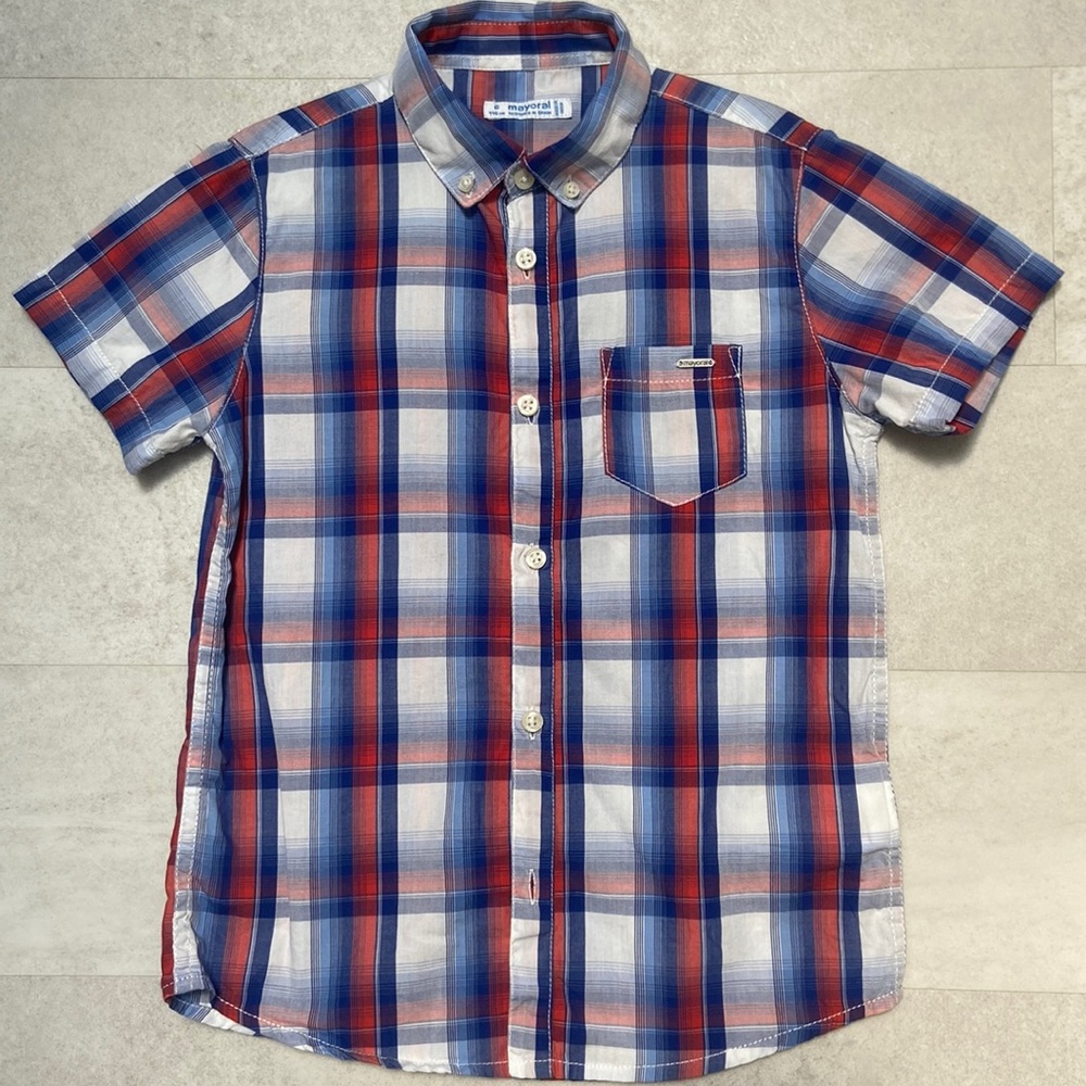 Mayoral Red & Blue plaid shirt